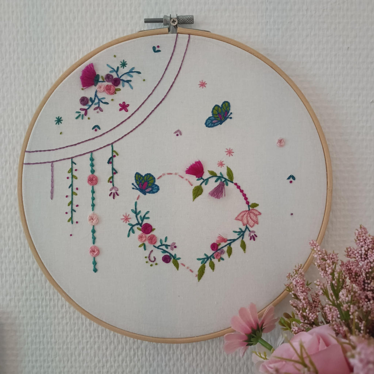 Tischdeckenshop24 Kit De Broderie PAPILLONS, Chein De Table, Kit