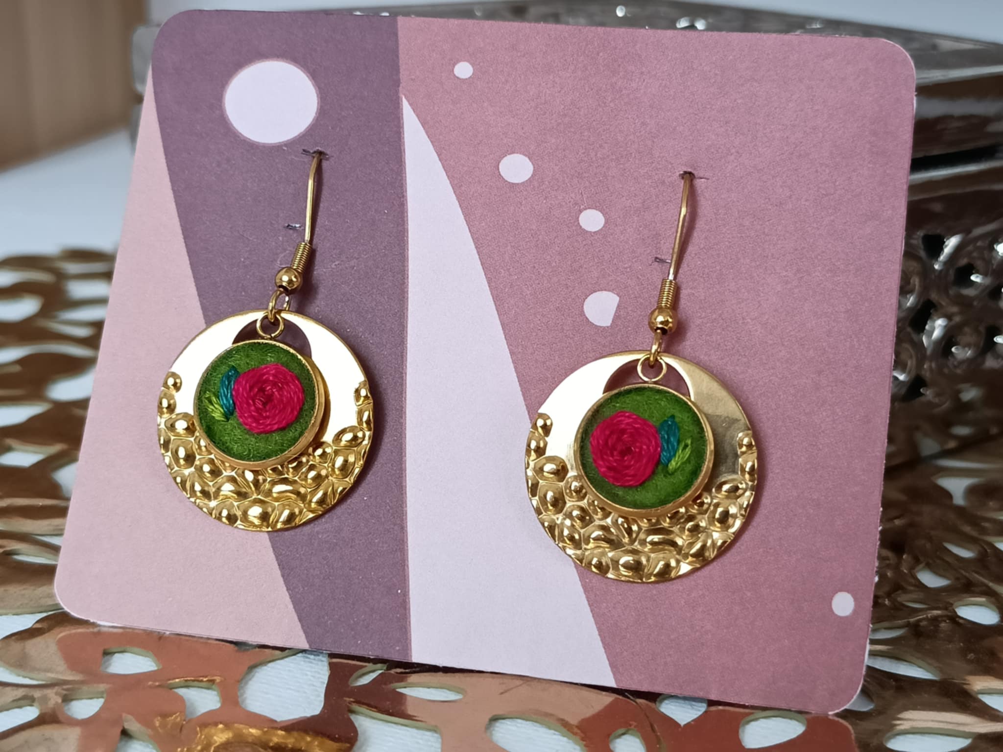 Boucles d'oreilles "Rouge Vertige"