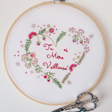 Kit Broderie Coeur tu es mère veilleuse