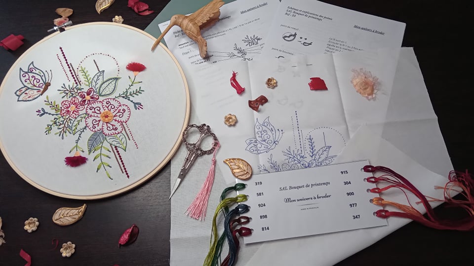 KIT Broderie : SAL Bouquet de printemps